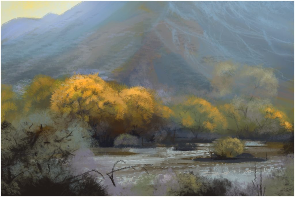 Digital landscape painting